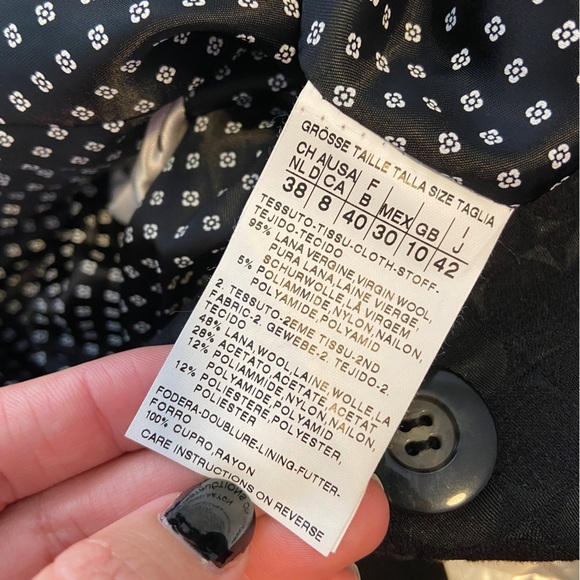 Weekend Max Mara Black Wool Double Breasted Trench Coat size 8 - Picture 4 of 4